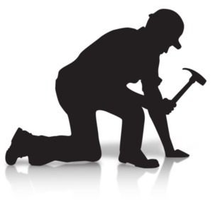 Construction Silhouette Hammer PowerPoint clipart graphic preview.