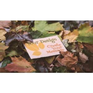 Message Card In Leaves Custom Customizable PowerPoint clipart graphic preview.