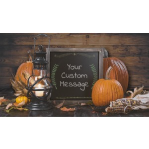 Rustic Pumpkin Chalkboard Custom Customizable PowerPoint clipart graphic preview.