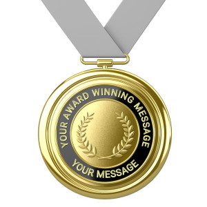 Gold Medal Custom Customizable PowerPoint clipart graphic preview.