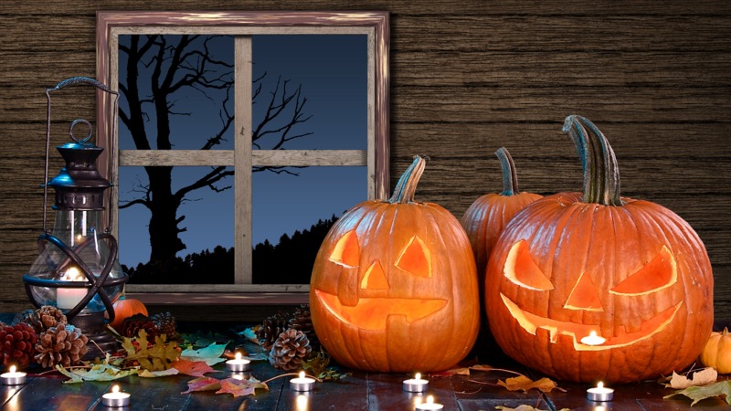 High-resolution clipart illustration of Jack O Lanterns In Barn, designed for seasonal marketing campaigns, corporate event presentations, and holiday promotions.