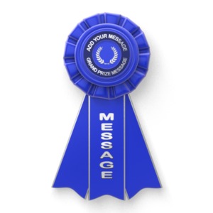 Blue Ribbon Custom Customizable PowerPoint clipart graphic preview.