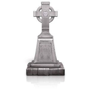 Tall Grave Cross Skull PowerPoint clipart graphic preview.