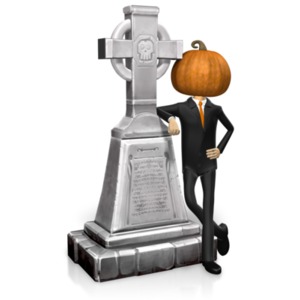 Business Halloween Grave PowerPoint clipart graphic preview.