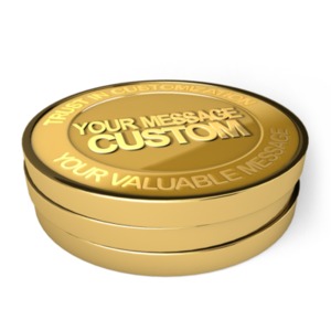 Gold Coin Custom Customizable PowerPoint clipart graphic preview.