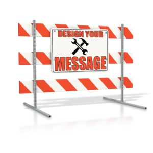 Road Sign Block Custom Customizable PowerPoint clipart graphic preview.