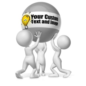 Three Figures Holding Custom Ball Customizable PowerPoint clipart graphic preview.