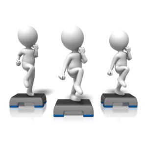 Cardio Step Exercise Group PowerPoint clipart graphic preview.