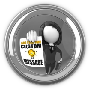 Businesswoman In Eyehole With Sign Customizable PowerPoint clipart graphic preview.