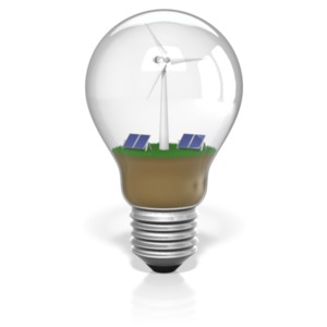 Light bulb Renewable Energy PowerPoint clipart graphic preview.