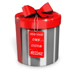 Present with Custom Card Customizable PowerPoint clipart graphic preview.