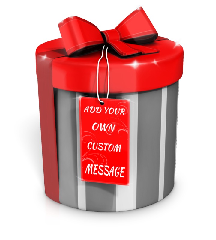 High-resolution customizable clipart of Present with Custom Card, designed for seasonal marketing campaigns, corporate event presentations, and holiday promotions.