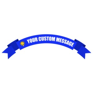 Arched Up One Layer Banner Customizable PowerPoint clipart graphic preview.