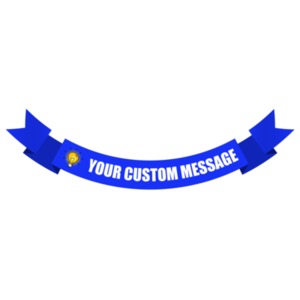 Arched Down One Layer Banner Customizable PowerPoint clipart graphic preview.