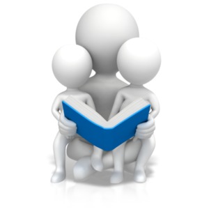 Figure Reading To Children PowerPoint clipart graphic preview.