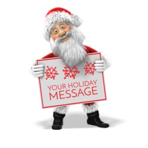 Santa Custom Sign Customizable PowerPoint clipart graphic preview.