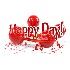 Happy Day Customizable PowerPoint clipart graphic preview.