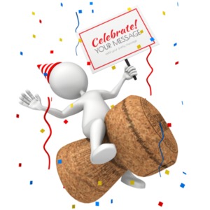 Figure Champagne Cork Customizable PowerPoint clipart graphic preview.