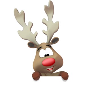 Reindeer Presenting Below PowerPoint clipart graphic preview.