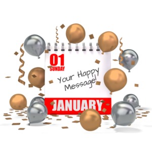 Party Calendar Customizable PowerPoint clipart graphic preview.