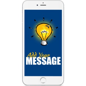 White Smartphone Front Facing Customizable PowerPoint clipart graphic preview.