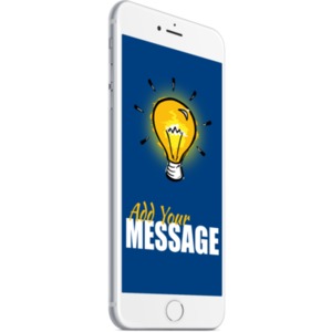White Smartphone Angle Left Customizable PowerPoint clipart graphic preview.