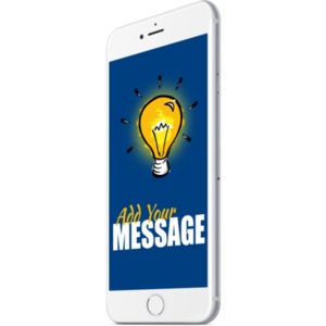 White Smartphone Angle Right Customizable PowerPoint clipart graphic preview.