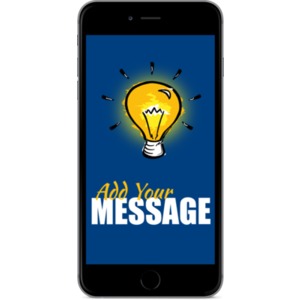Black Smartphone Front Facing Customizable PowerPoint clipart graphic preview.