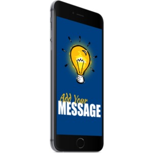 Black Smartphone Left Facing Customizable PowerPoint clipart graphic preview.