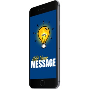 Black Smartphone Right Facing Customizable PowerPoint clipart graphic preview.