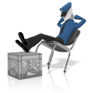 Security Guard Asleep PowerPoint clipart graphic preview.