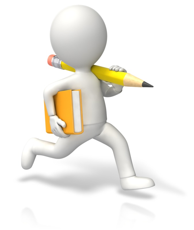 High-resolution clipart illustration of Running Book Pencil, designed for academic lesson planning, classroom engagement, and interactive learning frameworks.