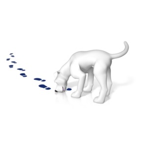 Dog On The Trail Footprint PowerPoint clipart graphic preview.