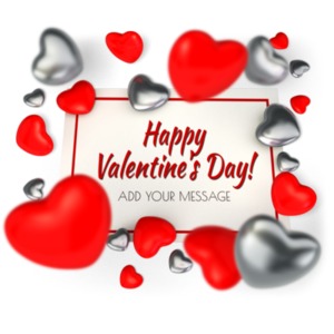 Valentine Card Customizable PowerPoint clipart graphic preview.