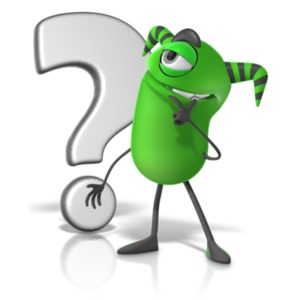 M Monster Thinking PowerPoint clipart graphic preview.
