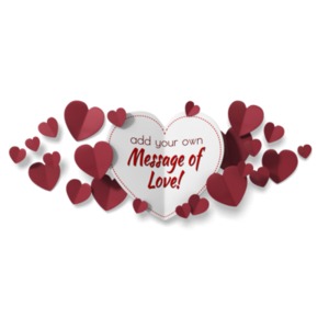 Paper Valentine Hearts Customizable PowerPoint clipart graphic preview.