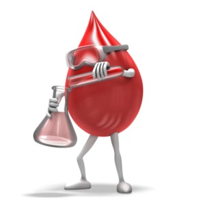 Blood Drop Scientist PowerPoint clipart graphic preview.