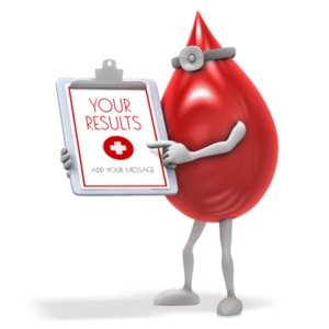 Blood Drop Results Customizable PowerPoint clipart graphic preview.