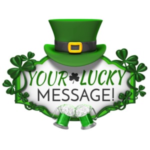 St Patricks Day Hat Sign Cheers Customizable PowerPoint clipart graphic preview.