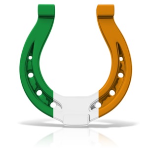 Irish Colored Horseshoe PowerPoint clipart graphic preview.