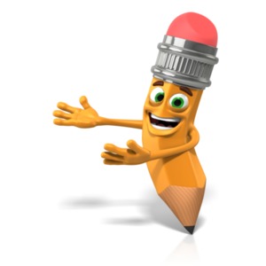 Scribbles Gesturing To Side PowerPoint clipart graphic preview.