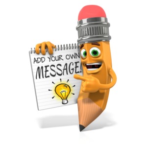 Scribbles Holding Custom Notepad Customizable PowerPoint clipart graphic preview.
