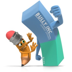 Eraser Bullying Scribbles PowerPoint clipart graphic preview.