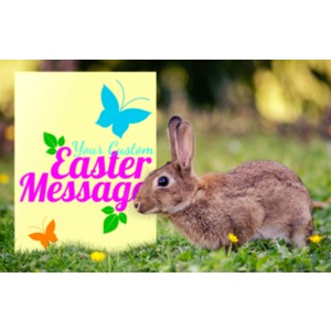 Easter Bunny Sign Customizable PowerPoint clipart graphic preview.