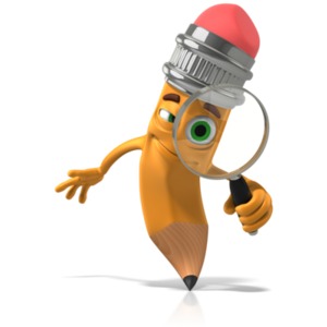 Scribbles With Magnifying Glass PowerPoint clipart graphic preview.