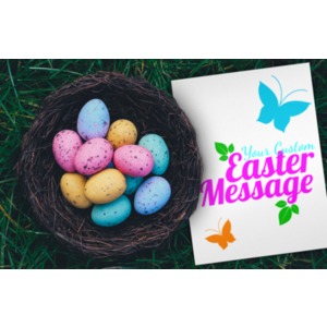 Easter Egg Basket Customizable PowerPoint clipart graphic preview.