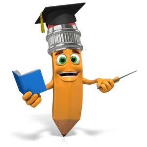 Scribbles Pencil Teacher Instruct PowerPoint clipart graphic preview.