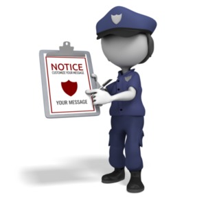 Police Officer Clipboard Customizable PowerPoint clipart graphic preview.