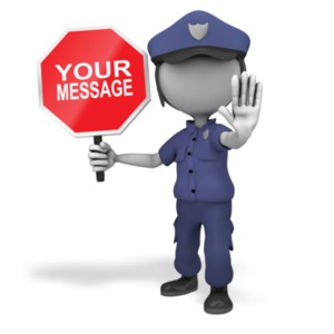 Police Officer Stop Sign Customizable PowerPoint clipart graphic preview.