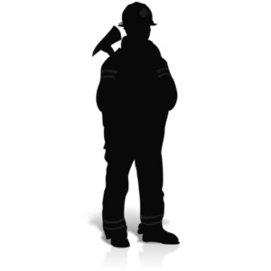Firefighter Axe Silhouette PowerPoint clipart graphic preview.